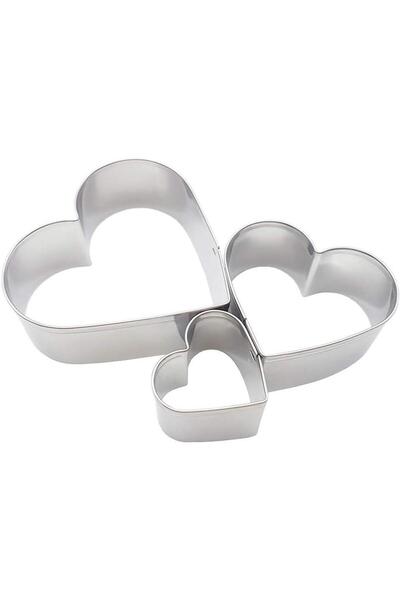 3B Trend قالب كوكي معدني مكون من 3 قطع، قالب كوكي من الفولاذ المقاوم للصدأ، ق...