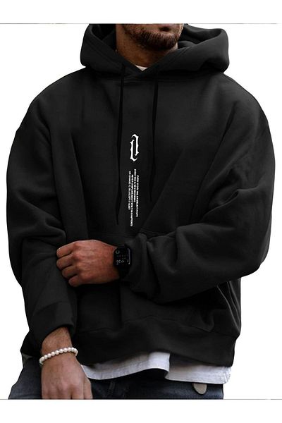 Moda Glo Hanorac unisex cu imprimeu vertical