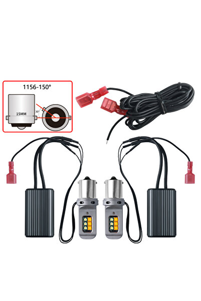 Choice أبيض وأصفر 1156 BAU15S PY21W 2X 1156 BA15S P21W BAU15S PY21W Canbus No...