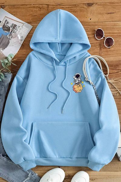 Moda Glo Hanorac oversize cu imprimeu Galaxy