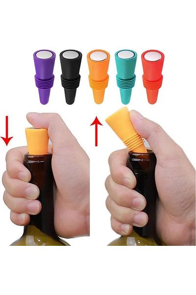 Choice 1PC Silicone Wine and Beverage Bottle Cap Set Leak Proof Champagne Bottles Sealer Stoppers Wine C...