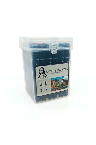 Südor Mona Lisa Tm1-36 Touchblack Double Ended Marker Handle Pvc Box 36 Colors