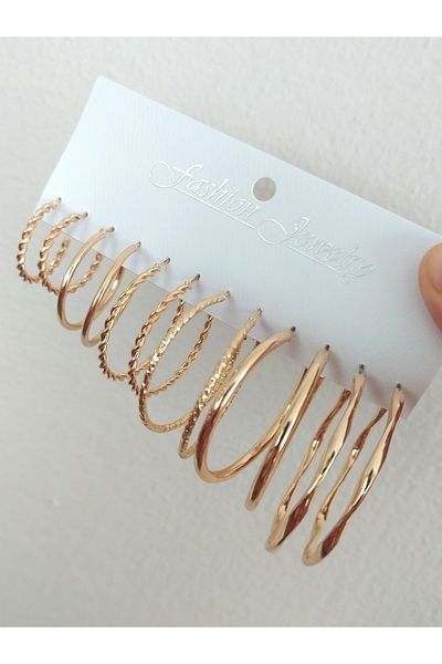 FASHİON JEWELRY 12 Pieces Multiple Earrings