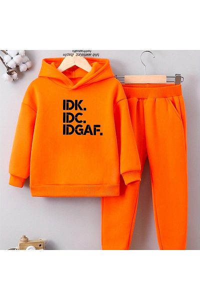 BENROMA Set de trening pentru copii unisex cu imprimeu IDK - Mucegai supradimensionat