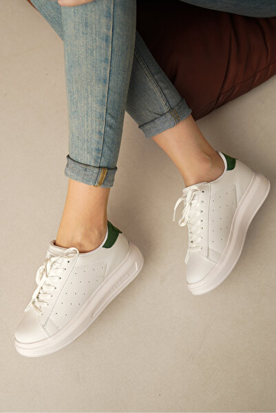 Riccon Damen Sneakers0012156 Weiß Grün Haut