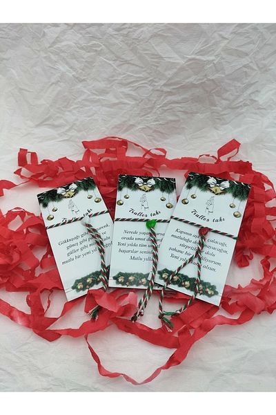 Arjew New Year's Gift Distribution Heart Detailed Three Color Lucky String 10 Pieces