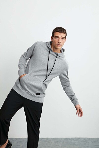 GRIMELANGE Ανδρική φούτερ με μαλακή κουκούλα Jorge από οργανικό βαμβάκι καγκουρό κανονική φούτερ Grimelange