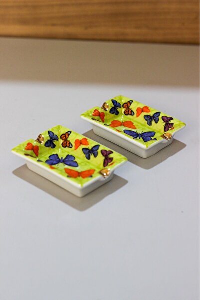 madamcamilla Lucky Art Bone - Τασάκι από πορσελάνη 6x8cm, Μοντέλο 1863, Σετ 2 τεμαχίων