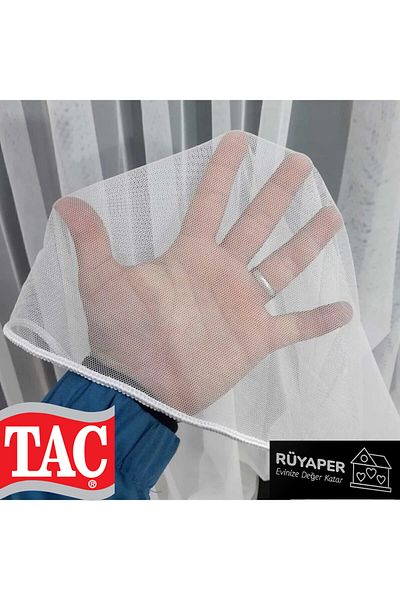 Taç Grek Bulleted Plain Tulle Curtain - Dreamer, Thin Pile1/3