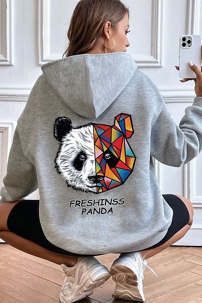 Moda Glo Унисекс суитшърт с щампа на гръб Panda