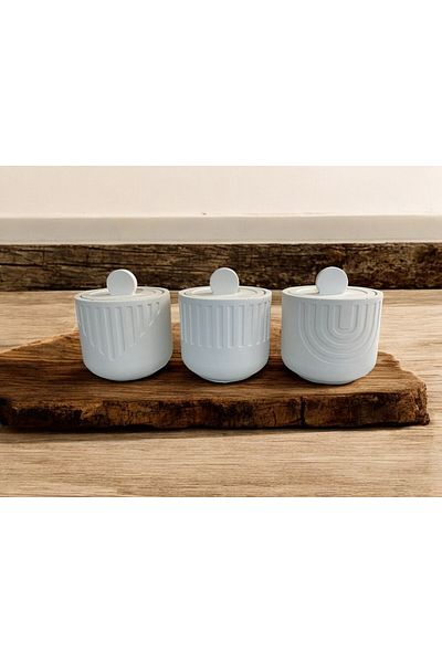 Chiko Mall U I V Shaped with Lid Decorative Object Sculpture Trinket Spice Bowl Candle Holder