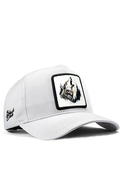 BlackBörk Λευκό καπέλο του μπέιζμπολ V1 με λογότυπο Wolf
