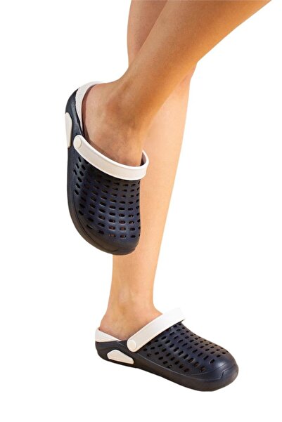 Liger Unisex Comfort Eva Sole Slippers Dark Blue - White