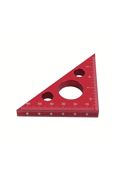 Choice1 Red 1pc Aluminum Alloy Esquadro Ruler, 45/90 Degree Frosted Right Ang...