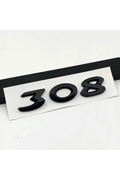 Choice ملصق شعار سيارة 308 ثلاثي الأبعاد جديد باللون الأسود اللامع من مادة ABS كروم أسود على صندوق السيارة لسيارة بيجو