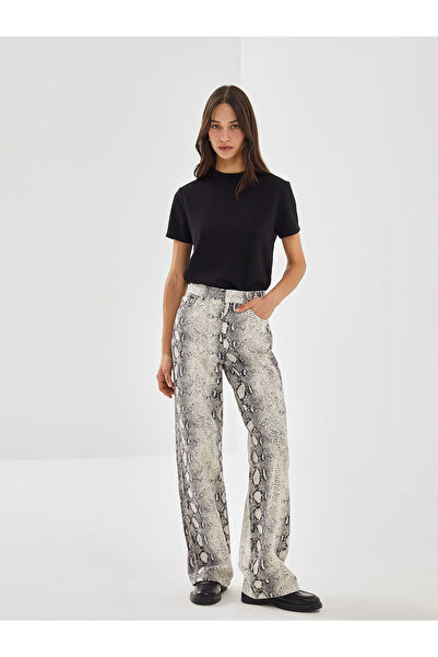 LC Waikiki Lcwk Straight Fit Desenli Kadın Jean Pantolon