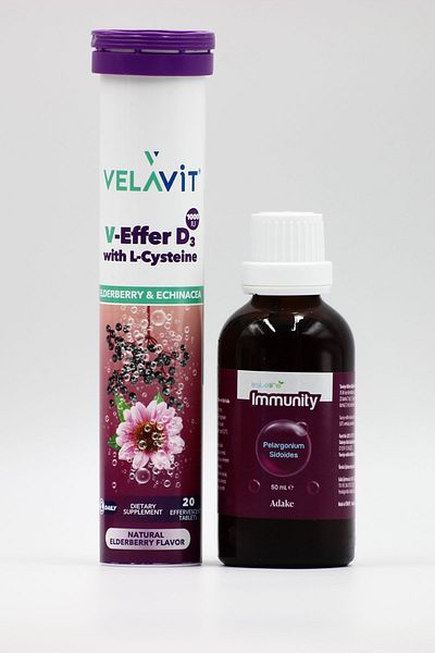 Velavit V-Effer D3 - Cysteine Blackberry and Echinacea Set, Drop Immunity