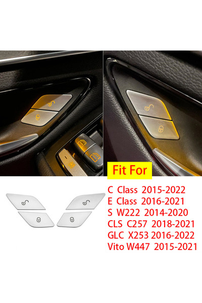 Choice 4 قطع من أزرار قفل وفتح باب السيارة ABS الفضية ملصقات غطاء مناسبة لسيا...