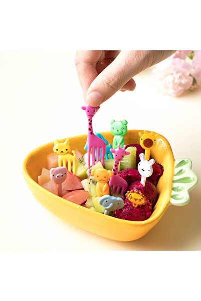 Choice Mini Cartoon Animal Kitchen Spoons - 10Pcs Children Snack Cake Scissors Bento