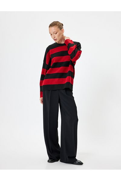 Koton Long Sleeve Crew Neck Oversize Knitwear Sweater