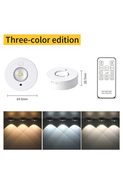 GGBEE White 1PC RGB White Led Night Light with IR Remote Control Rechargeable Lamp Wireless Under Cabinet