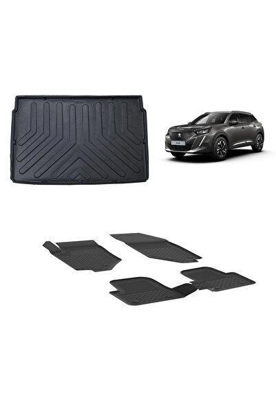 Sahler Peugeot 2008 2019 + 4.5 D Sahler Paspas ve 3D Bagaj Havuzu Siyah