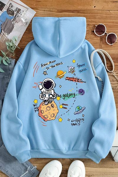 Moda Glo Hanorac oversize cu imprimeu Galaxy