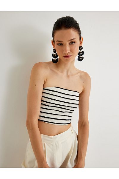 Koton X Melis Ağazat - Color Contrast Strapless Bustier