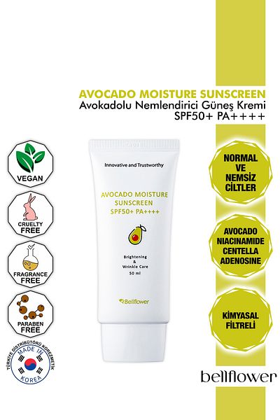 Bellflower 50ml Moisturizing Sunscreen with Avocado and Centella - SPF50+ Pa++++