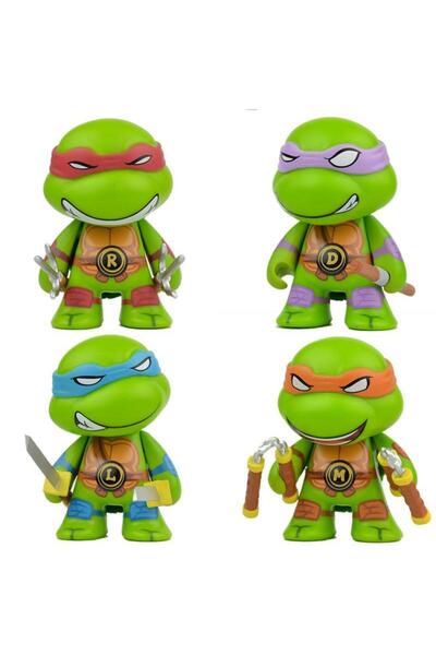 Choice أبيض 2024 جديد 4 قطع نينجا السلاحف TMNT الشكل مع المفاصل المتحركة عيد ميلاد للأطفال الأطفال عيد الميلاد