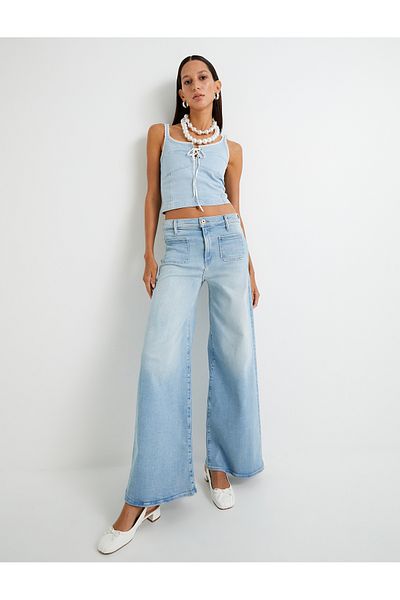 Koton Bustieră din denim cu fundă de guipur cu bretele