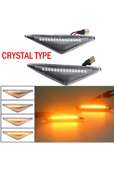 Choice مؤشر انعطاف ديناميكي من النوع الكريستالي الديناميكي LED لعلامة جانبية للمرآة وامض لسيارات فورد مو