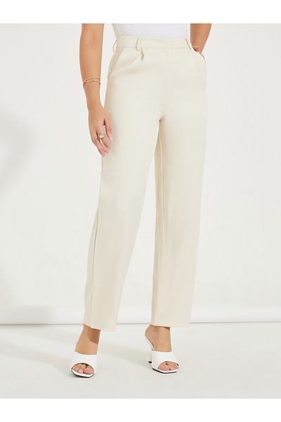 Styli Tapered Twill Pants with Belt Loops