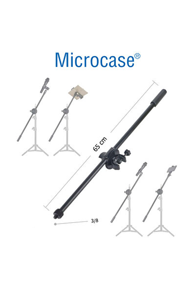 Microcase Stüdyo Mikrofon Standları içi Metal Boom Kolu BoomArm 65 cm 3/8 Vida - AL4729