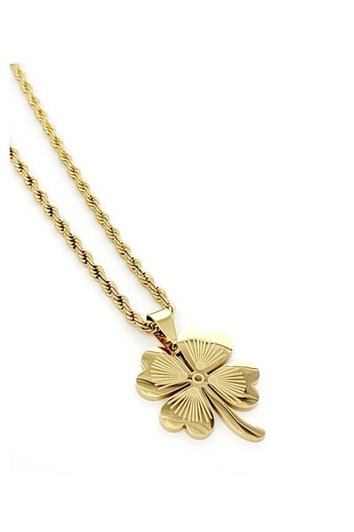 staınless steel STEEL CLOVER NECKLACE