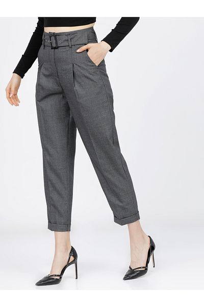 Tokyo Talkies By Styli High Rise Easy Wash Pleated Peg Trouser