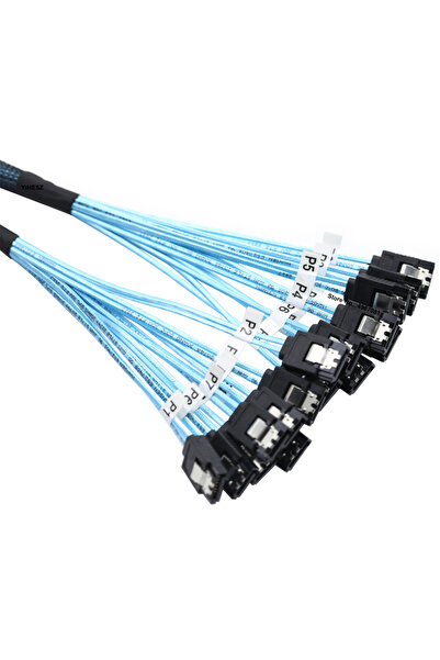 Choice 1m 8 SATA To 8 SATA Cable 8 Pcs Sata 3.0 To Sata 3.0 Cabl SAS 7Pin 6Gbps Data Cable for Hard Disk SS