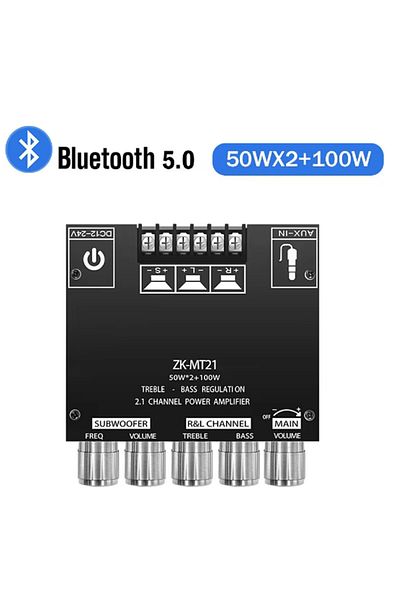 Choice ZK-MT21 Channel Bluetooth 5.0 CS8673E 2.1 Subwoofer Amplifier Board 50W X 2+100W Power Audio Ster...