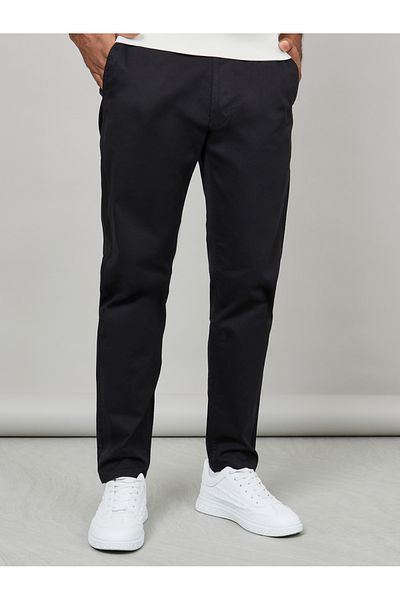 Styli Solid Slim Fit Cotton Stretch Chinos