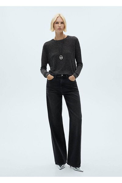 MANGO Woman Round Neck Glitter Sweater
