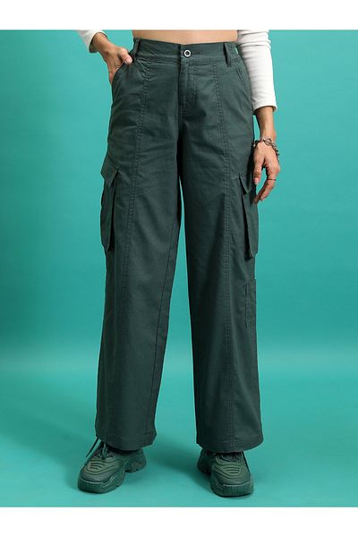 Tokyo Talkies By Styli High Rise Flared Cargo Pants