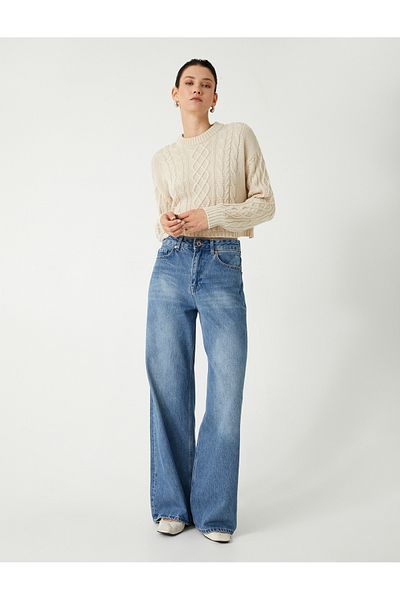 Koton Crew Neck Long Sleeve Hair Knit Sweater