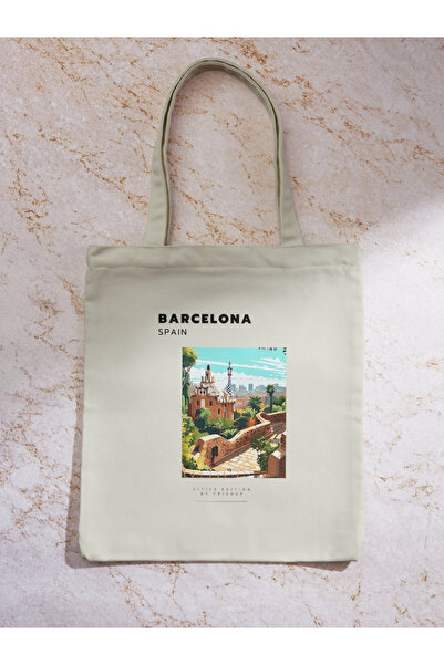 redame حقيبة قماش برشلونة v1 إسبانيا - حقيبة حمل من سلسلة المدن