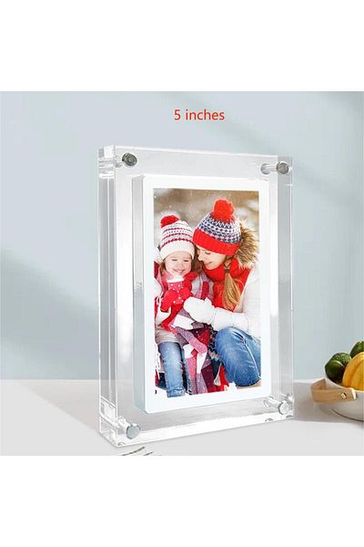 Zoeydam 5 inches Acrylic Digital Photo Frame 5/7 Inch 1000mAh Vertical Display IPS Screen 2G Memory Battery