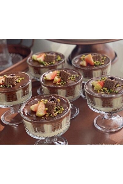 DİBA AVM 6 lı Ayaklı Şekerlik Tatlı Sunumluk Dondurmalık Magnolia Kasesi Kase...