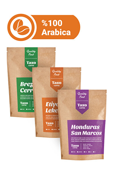 Taxo Coffee Filtre Kahve 3x250gr Honduras Etiyopya Brezilya