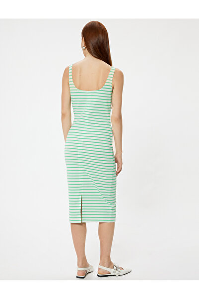 Koton U-Neck Midi Strap Dress