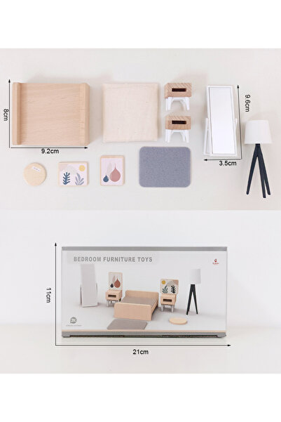 Choice3 Bedroom Wooden Play House Toy Set Mini Dollhouse Simulated Furniture ...