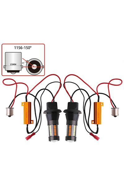 KALADA لمبات LED بيضاء صفراء 1156 Bau15s Py21w قطعتان بلونين 1156 Ba15s Bau15s P21w Py21w T20 7440 Canbu