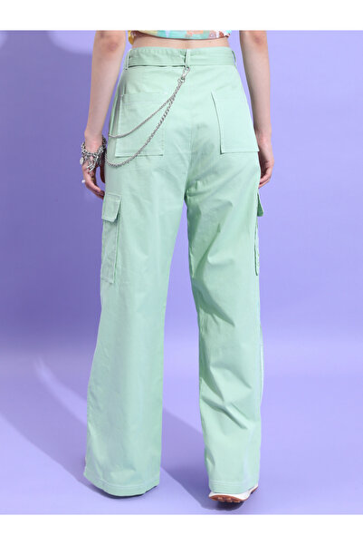 Ketch By Styli Solid Flared Side Slit Cargo Trouser
